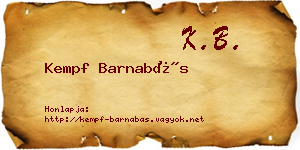 Kempf Barnabás névjegykártya