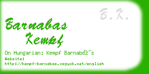 barnabas kempf business card